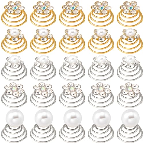 25 Pinzas para Cabello con Perlas y Cristales miniatura 1