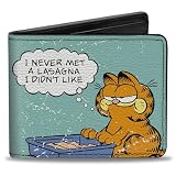 Buckle-Down Nickelodeon Wallet, Bifold, Garfield Never Met a Lasagna Pose Light Blue, Vegan Leather