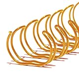 TruBind 6mm (1/4 in.) Double Loop Binding Spines | 11 in. Length for Letter Size or Smaller Projects | 3:1 Pitch | 30 Sheet Binding Capacity | Gold | 100 Pack