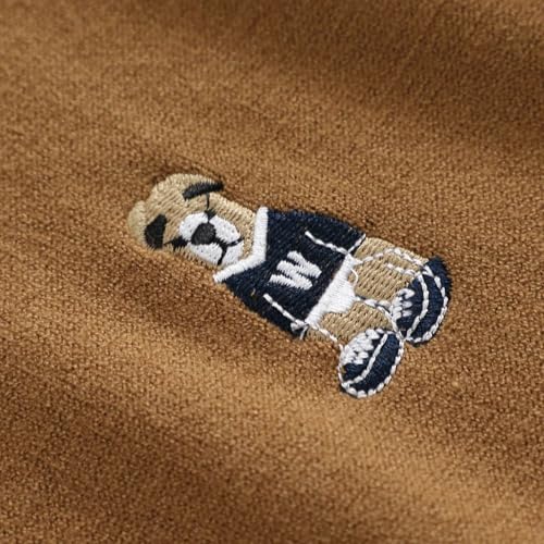 Cárdigan bordado de oso para paseos invernales y tardes de café con estilo casual 4