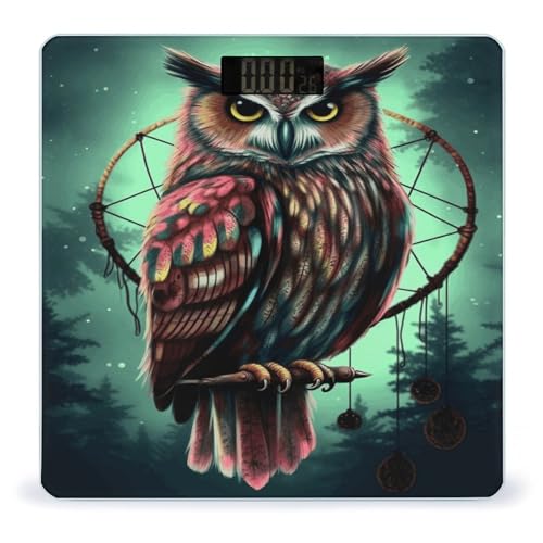 Báscula digital de baño Owl con plataforma amplia y pantalla LCD miniatura 1