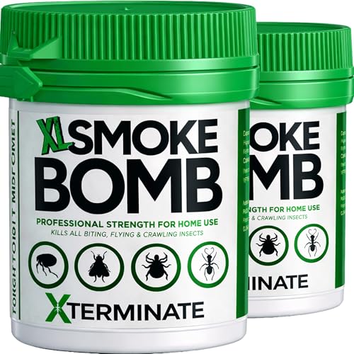 Xterminate XL 11g Smoke Bomb Fogger Killer For Fleas Bed bug Carpet Moths Cluster Fly Silverfish Carpet Beetle Insects (HSE Approved And Tested) (2 x 11g)