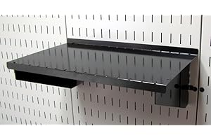 9in Deep Black Pegboard Shelf for Wall Control Panels Assembly Only