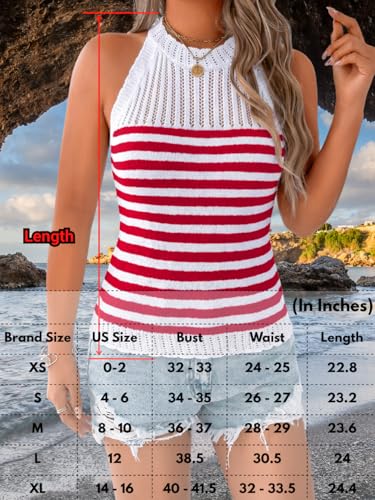 Image of ChiaoLezhee Women's Summer Knit Tank Tops, Racerback High Neck Lightweight Sweater Vest, Dressy Casual Outfits