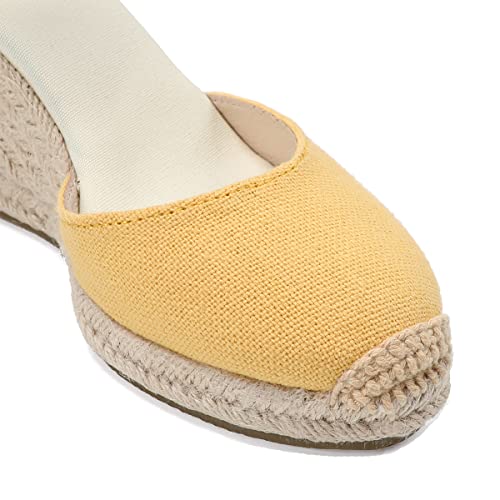 Image of Women's Espadrille Wedge Sandals Closed Toe Lace-Up Shoes