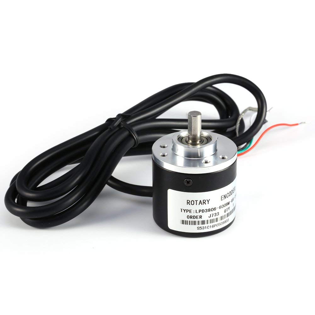 Encodeur Rotatif 600P/R Photoélectrique Incrémental 6mm 5V 24V AB 2 Phases avec Interrupteur Arbre