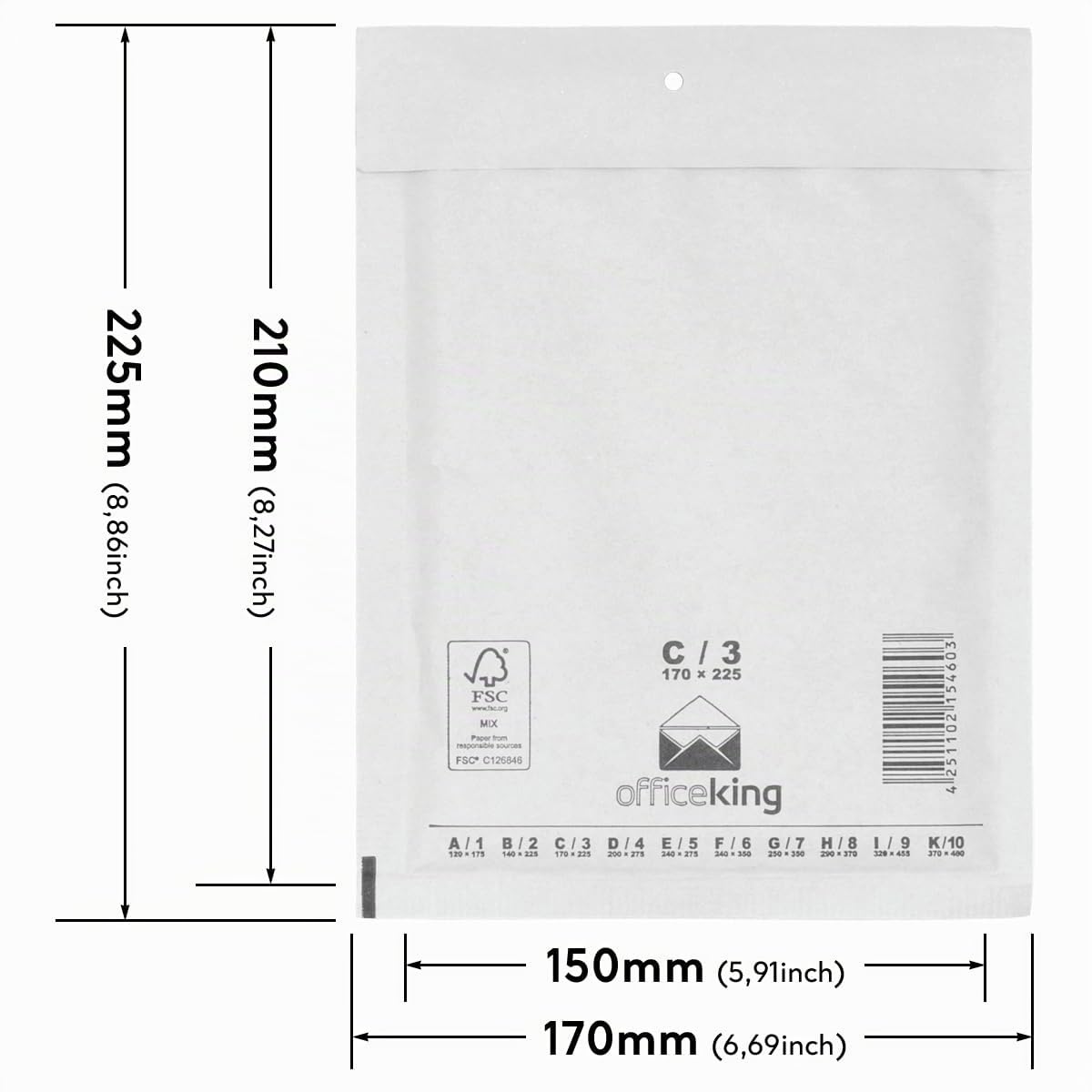 verpacking 400 Luftpolstertaschen weiß C3 Größe 170x225mm DIN A5 B6+ Luftpolsterumschlag Luftpolsterversandtaschen Luftpolsterversandumschläge