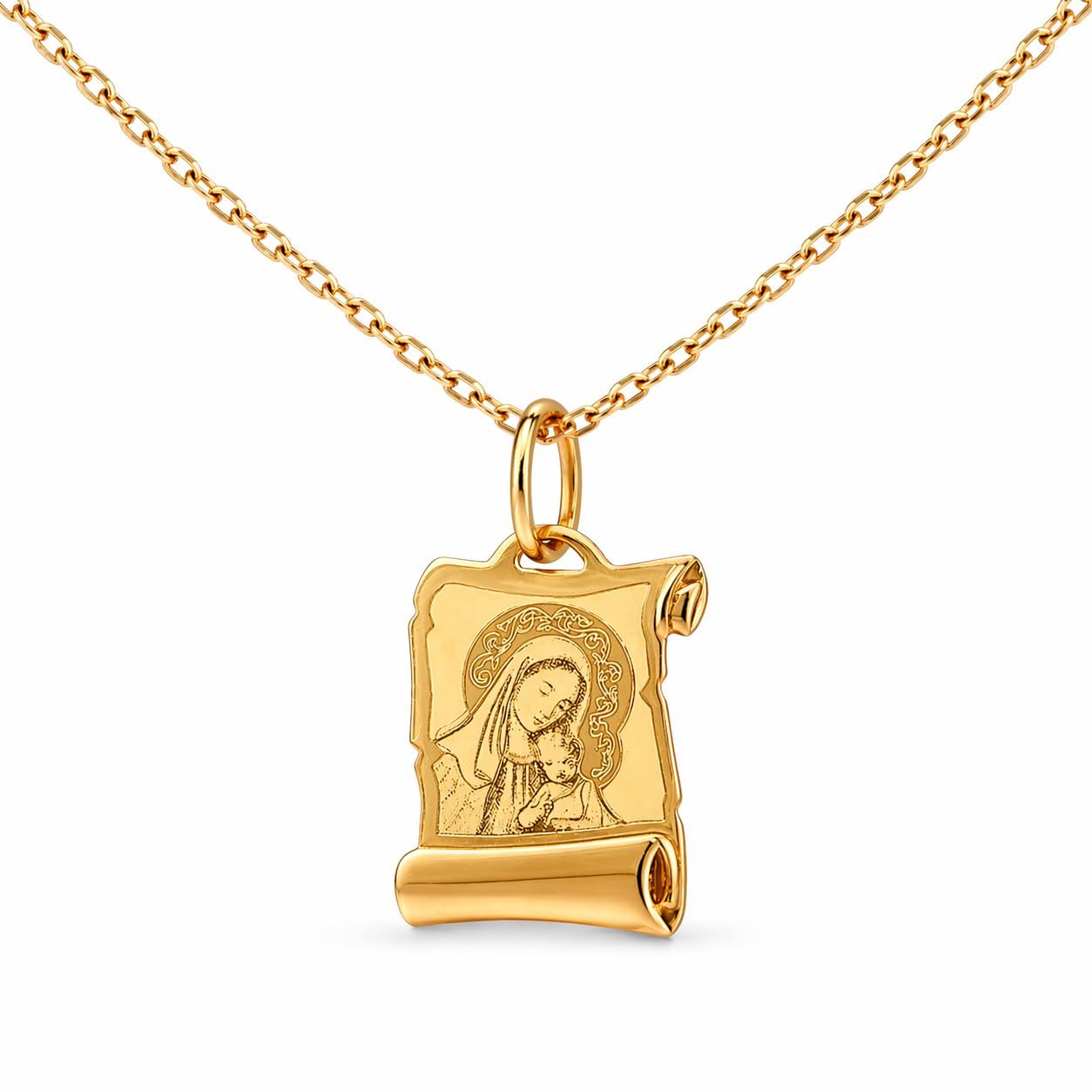 Rodium - Goldene Anhänger, 14 Karat (585) Goldene Medaille, für Frauen und Mädchen, Charms für Halskette, Kettenanhänger für Goldschmuck