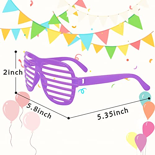 Weilaga 72 Pack Shutter Shades Glasses Neon Slotted Bulk Sunglasses 80’S Retro Style Eyewear Party Prop Favors For Kids And Adults #TOP3