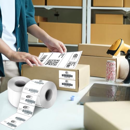 Image of COI 70gsm Thermal Label Printer Paper - 2 inch x 1 inch (50 x 25 mm)| Ideal for Barcode, Product, Inventory, Price, and Transparency Labels - 1000 Labels per Roll (Pack of 2)