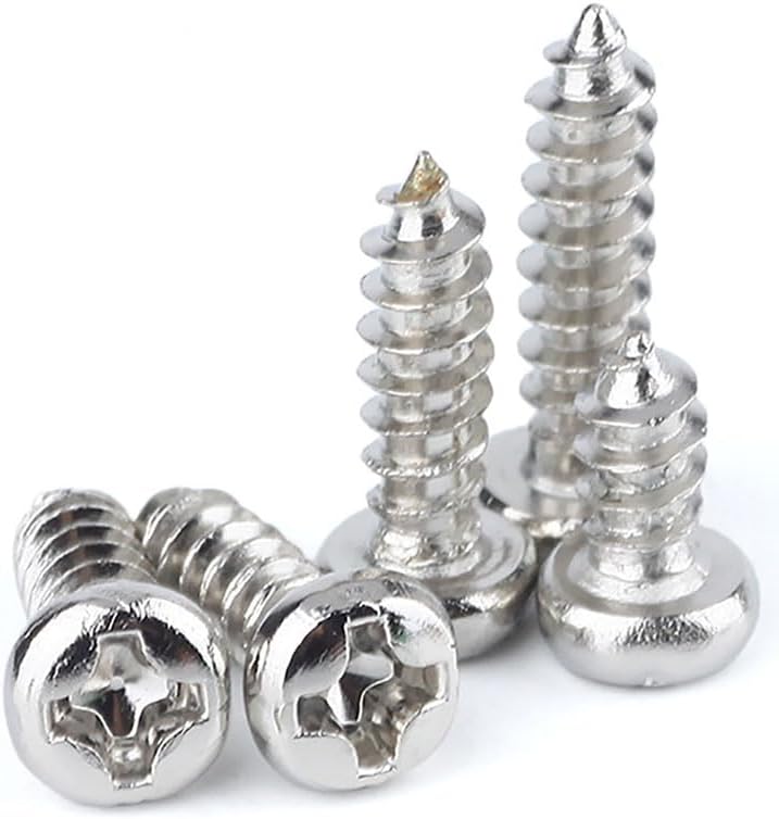 Nickel plated screw cross recessed For Phillips round pan head self tapping screw M2 2.3 2.6-M4 (Size: M3x10, Color: 500pcs)