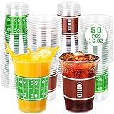 50 PCS Football Cups, 16 OZ Football Party Cups, Thickened Football Plastic Cups, Disposable Clear Drinking Cups in 2 Designs for Football Party Supplies Football Party Decorations Touchdown Favors