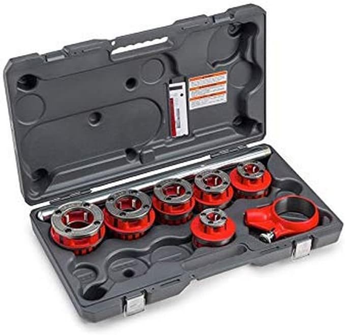 36475 Model 12-R Manual Ratchet Threader Set 1/2-2 inch Capacity, Red