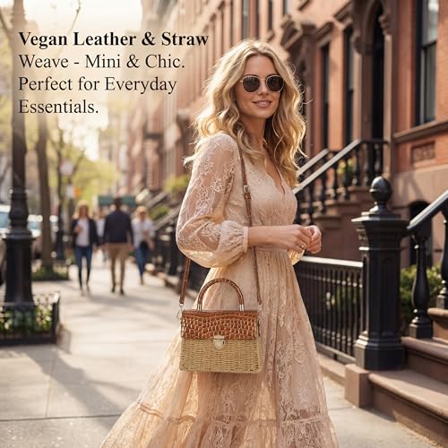 Bolso Tote de Paja Vegano Artesanal para Mujer miniatura 3