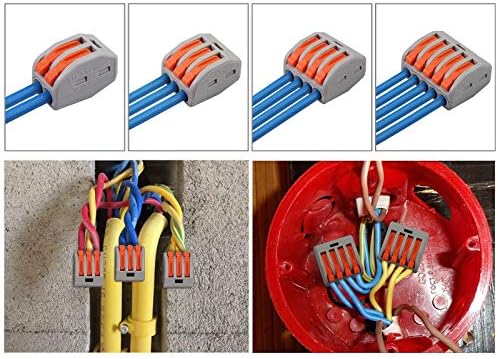 CAMWAY 140pcs Wire Connector Assortment Conductor 2/3 /4/5 Port Compact Wire Connectors Conductor Terminal Block Wire Push Cable Connector