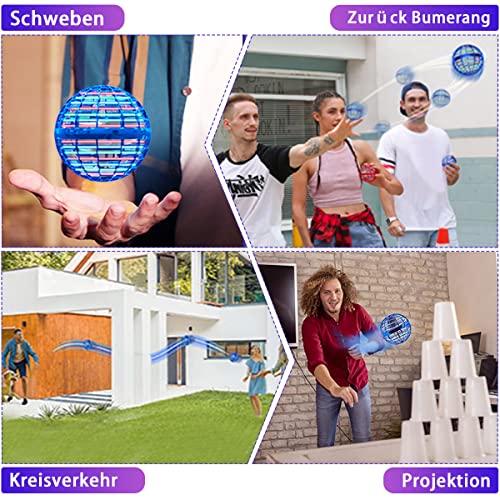 ASORT Hover Fliegender Ball, Magic Spinner Ball RGB Licht Hoverball Mini Drohne Für Kinder Spielzeug, Flying Orb Hoverball Nova Geschenke Für Jungen Mädchen Indoor Outdoor Pro (Blau)