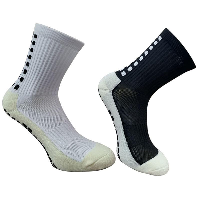 1 Pairs Athletic Non-slip Football Socks for Men Women, Anti-Slip Calf Size Cushioned, Breathable, Cotton, Grip Sports Crew Sock for Soccer, Rugby, Cricket, Yoga (Multicolor)-picture-25