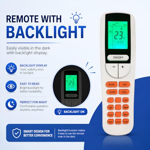 Image of Upix AC Remote No. 133 (with Backlight), Compatible /Replacement for Bluestar AC Remote Control (Exactly Same Remote Will Only Work)