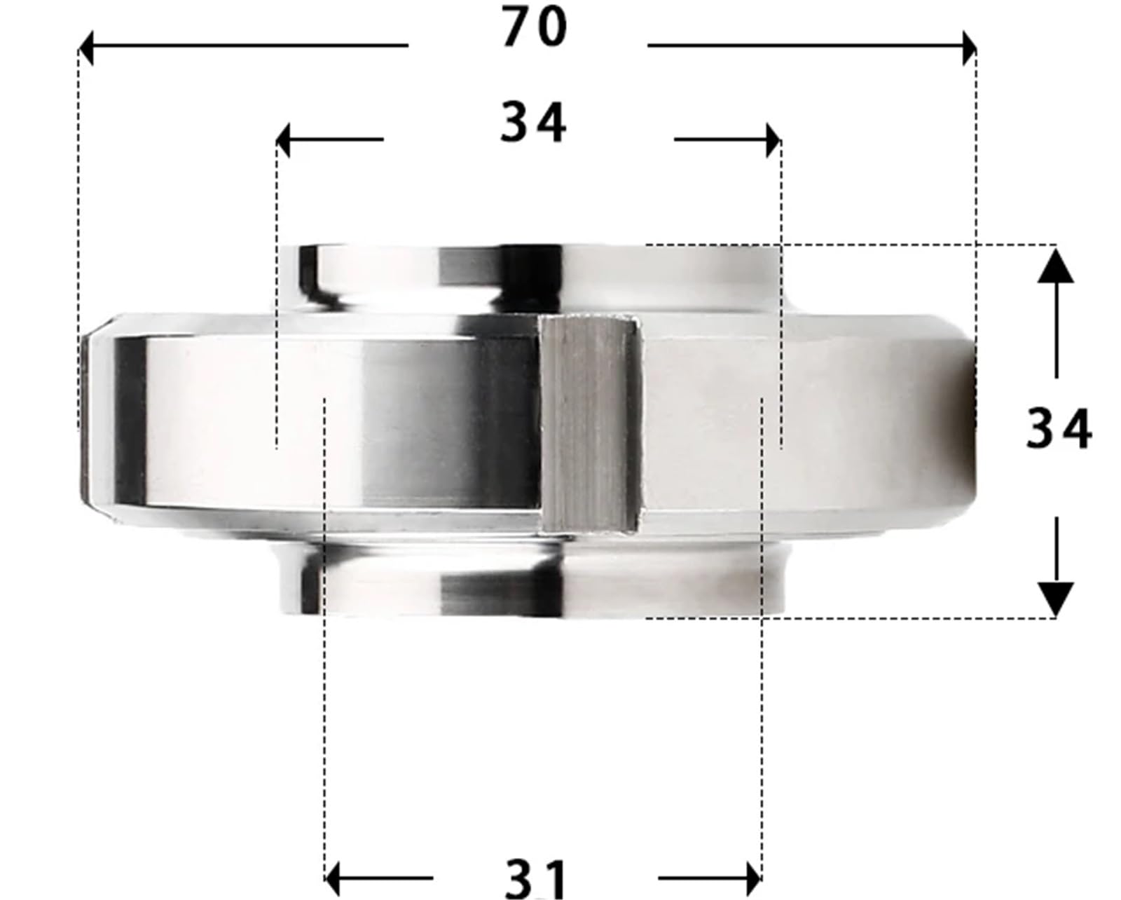 DIN DN15-100 Pipe Butt Weld Socket Union Set 304 316L Stainless Steel Pipe Fitting Connector (DN32 34mm,304)