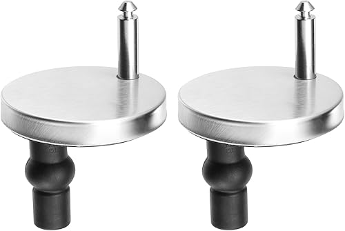 uxcell Juego de 2 fijaciones de bisagra para asiento de inodoro, tornillos de bisagra, fijaciones de asiento de inodoro con base de 2.362 in2.36