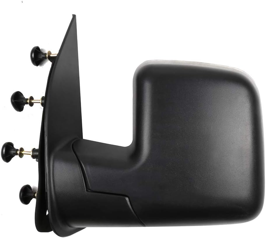 LUJUNTEC Side View Mirror Fit for 2003-2013 For Ford E-150 E-250 2004-2013 E-350 E-450 Super Duty Manual Folding Non-heated Black Textured Driver Side Mirrow FO1320253