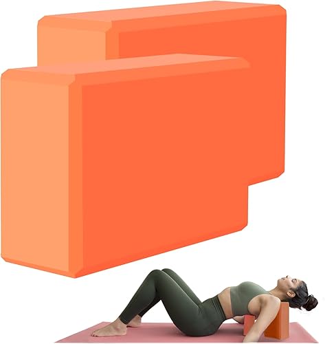 Miniatura 8 de Bloque de yoga – Espuma EVA de soporte sin látex – Superficie suave antideslizante con bordes biselados para yoga, pilates, meditación – Accesorios