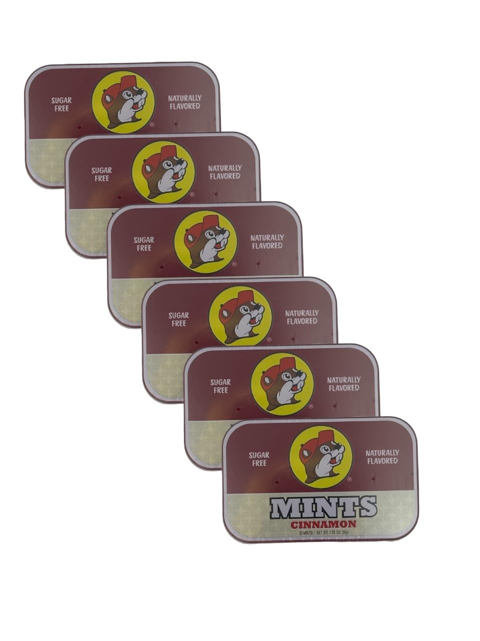 Buc-ee's Gluten Free & Sugar Free Mints (Cinnamon, 6 Pack)