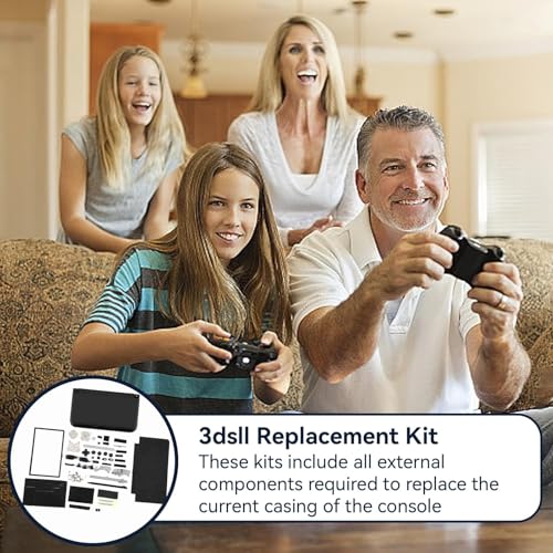 Image of Full Housing Case, Cover Shell Repair Parts Complete Fix Replacement Kit for 3DS XL(black)