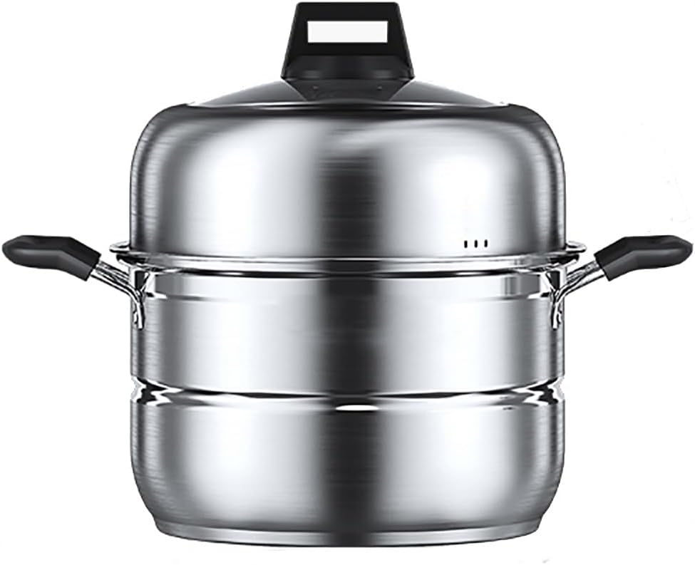 鍋、スープ鍋、SUS304ステンレス鋼、5層複合鍋底、蒸し魚介類、蒸しパン、魚、煮込みチキンスープ28cm、B