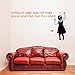 Banksy Vinyl Wand Aufkleber Spruch Aufschrift an Wänden Nicht Maker dir Anarchist/Bunt Mädchen mit Smiley-Gesicht/Street Graffiti Aufkleber + Gratis Aufkleber (140x74 cm)