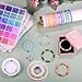Funtopia 3524pcs Glass Beads Bracelet Making Kit, 4 Types 96 Colors 6mm Glass Beads for Bracelets, Round Crystal Beads for Jewelry Making Necklace Earrings DIY Crafts