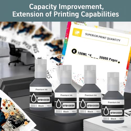 Image of KOSH BTD100 Refill Ink Compatible with Brother DCP-T236, DCP-T230, DCP-T436W, DCP-T430W, DCP-T535DW, DCP-T530DW, DCP-T730DW,DCP-T830DW, MFC-T930DW Printers