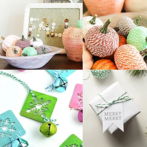 Image of G2PLUS Christmas String, 2MM 656 Feet White and Green Cotton String | Natural Soft and Sturdy,for Christmas Gift Wrapping, DIY Arts and Crafts