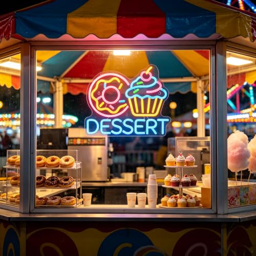 Image of Desserts Neon Sign, Dimmable LED Light Sign for Dessert Cafe Shop Decor