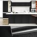 VEELIKE Papel Pintado Madera Negro Papel Adhesivo Para Muebles Madera 60cm x 900cm Papel Tapiz Autoadhesivo Impermeable Papel de Pared Decorativo Salon Decoracion Habitacion Armario Baño Vinilo Pared