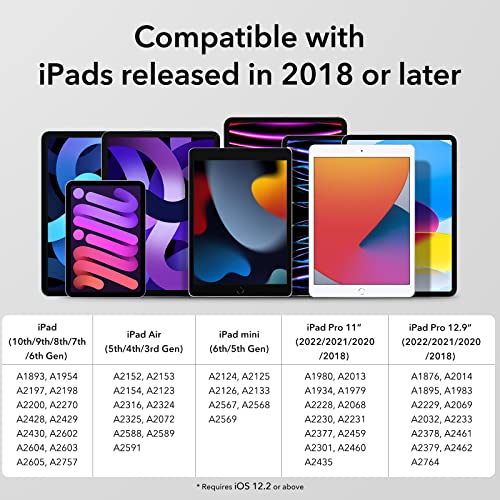 Esr Ascend Keyboard Case Lite + Esr Stylus Pen For Ipad With Tilt Sensitivity, Ipad Stylus Pencil For Apple Ipad 10/9/8/7/6, Ipad Pro 11, Ipad Pro 12.9, Ipad Mini 6/5, And Ipad Air 5/4/3 #TOP5