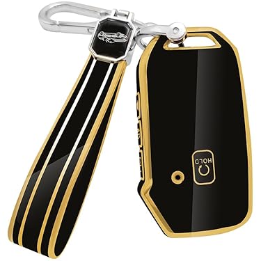 AMAZON - Daemson for Kia Key Fob Cover with Keychain, Premium Soft TPU Full Protection Key Fob Case for Kia Cerato Ceed Forte NIRO Sorento Seltos Sportage Soul Telluride Smart Key Protector (Black)