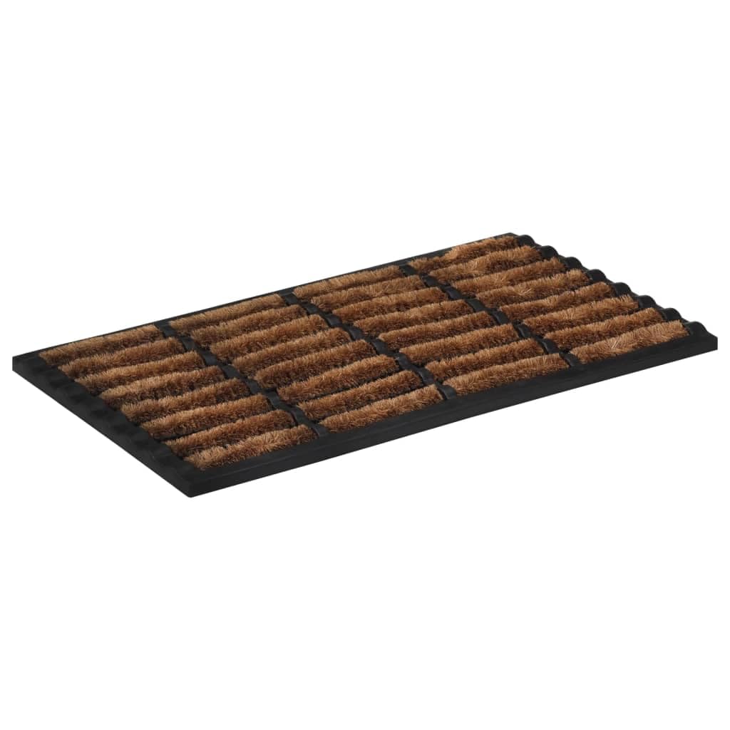 Caucho Fibra de Coco Felpudo 45x75 cm | Parte inferior de goma antideslizante, que absorbe la suciedad, aspiradora, plegable, para interior y exterior