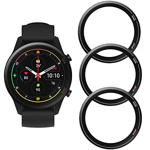 [3 Piezas] KELOLIN Protector Pantalla para Xiaomi Mi Watch, 3D Curved, Cobertura total, Antiarañazos (Negro) Protector de pantalla suave HD compatible con Xiaomi Mi Watch