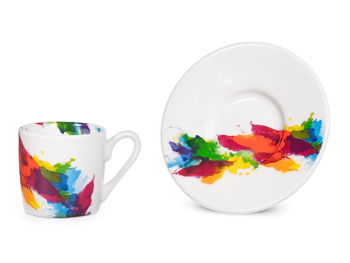 Könitz Espresso Tassen Set Colour Flow. 4 Kaffeetassen 65ml aus Porzellan. Espressotassen modern, bunt