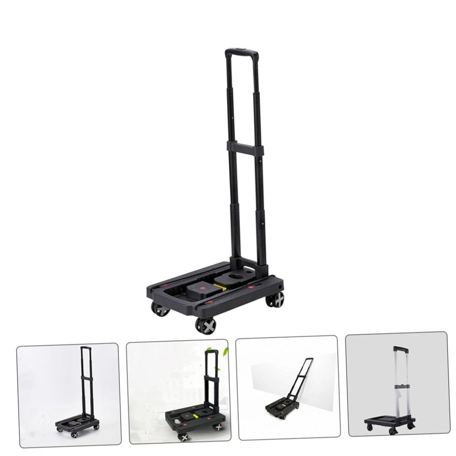 Carro de Plataforma, Carro de almacén, Carro portátil, Carro de Plataforma, Carro de Mano Plegable para Viajes, Carro de Mano con Ruedas