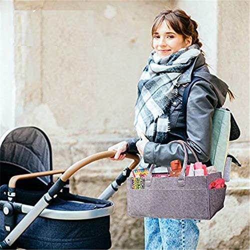 Outlet Deals! On Sale! Baby Diaper Caddy Storage Organizer, Odor-Free Eco Felt - Large Portable Car Travel Organizer