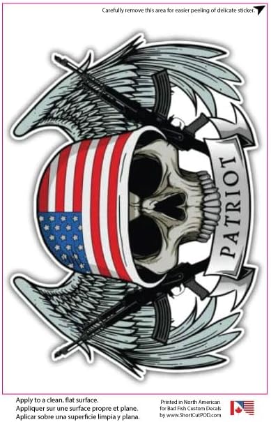 Miniatura 2 de Road Rage - Calcomanías prémium para vehículos, diseño patriótico de calavera del ejército, para automóvil, camión, computadora, pared, botella de