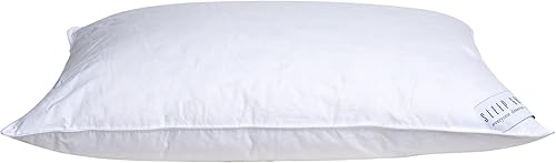 Miniatura 9 de Melissa Linen Almohada de plumón blanca de lujo para cama tamaño Queen con soporte de cuello firme medio funda de satén 100 algodón