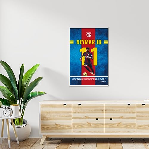 Image of TenorArts Neymar Jr Poster Barcelona Quotes Wall Posters Adhesives on back with Thick 300 GSM Matt Finish Papers (18inches x 12inches)