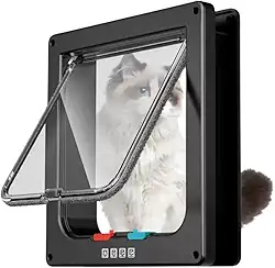 Porta Portinha Passagem Pet Gatos Cães Preto 25 X 23,5cm