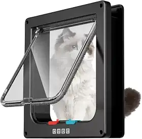 Porta Portinha Passagem Pet Gatos Cães Preto 25 X 23,5cm