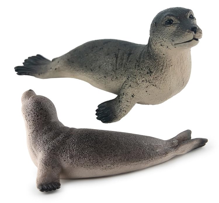 Image of SmilerSmile Baby Seal Figurine Plastic Sea Creature Toy for Toddlers | Solid PVC Action Figure, Simulation Sea Animals, Educational Ocean Animal Model, Non-toxic Safe Bath Toy for Kids
