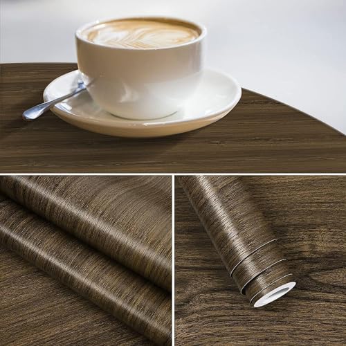 Image of SUNBIRD Wood Furniture Wallpaper Vinyl, Self-Adhesive Wood Wall Paper, Almirah,Kitchen Home Decoration 24in x 3 Meter (Plank Wood)