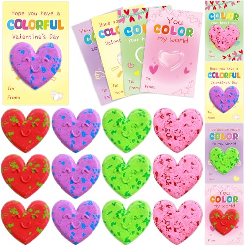 Fancy Land 24 Pack Valentines Gifts for Kids Classroom Heart
